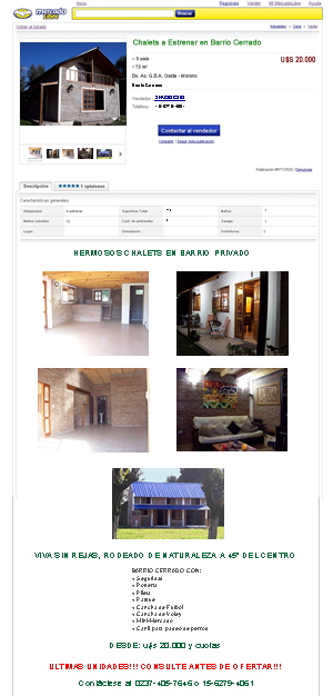 Aviso de Mercadolibre - Comercialización Directa